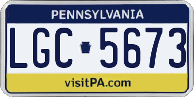 PA license plate LGC5673