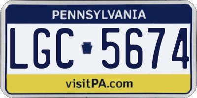PA license plate LGC5674