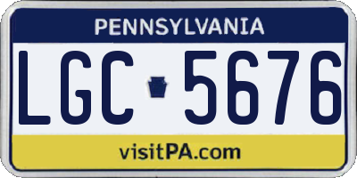 PA license plate LGC5676