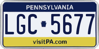 PA license plate LGC5677