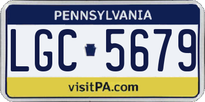 PA license plate LGC5679
