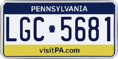 PA license plate LGC5681