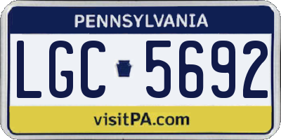PA license plate LGC5692