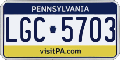 PA license plate LGC5703