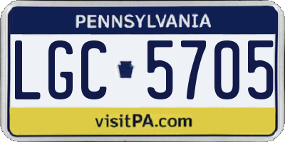 PA license plate LGC5705
