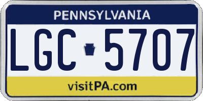 PA license plate LGC5707