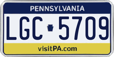 PA license plate LGC5709