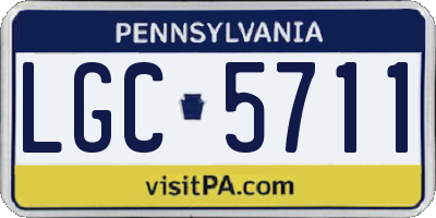 PA license plate LGC5711