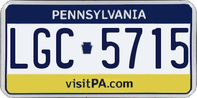 PA license plate LGC5715