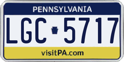 PA license plate LGC5717
