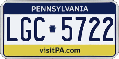 PA license plate LGC5722