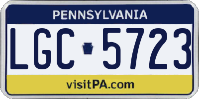 PA license plate LGC5723