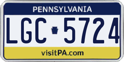 PA license plate LGC5724