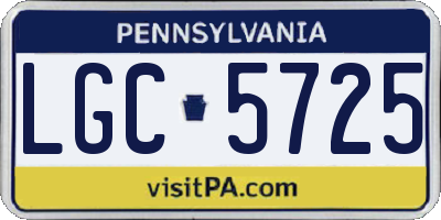 PA license plate LGC5725