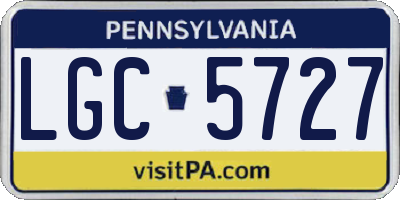 PA license plate LGC5727