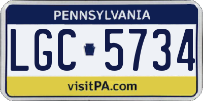 PA license plate LGC5734
