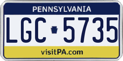 PA license plate LGC5735