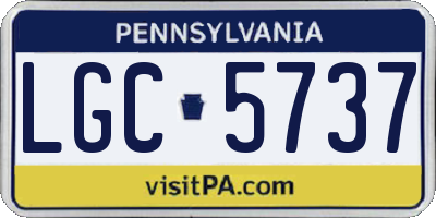 PA license plate LGC5737