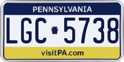 PA license plate LGC5738