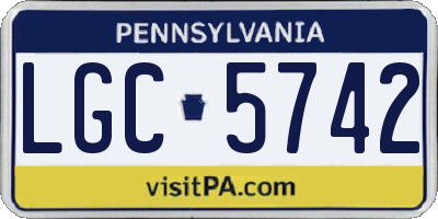 PA license plate LGC5742