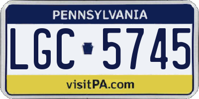 PA license plate LGC5745