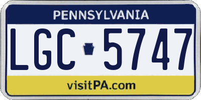 PA license plate LGC5747