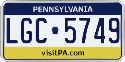 PA license plate LGC5749