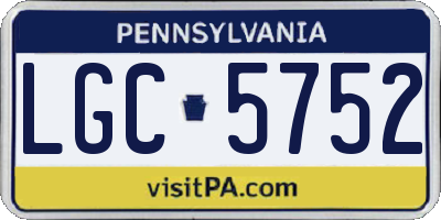 PA license plate LGC5752