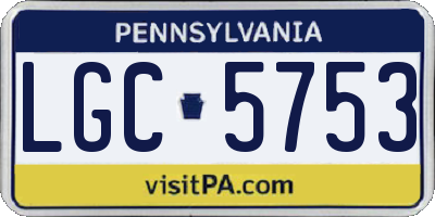 PA license plate LGC5753