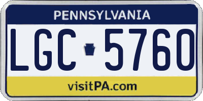 PA license plate LGC5760