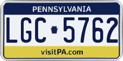 PA license plate LGC5762