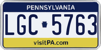 PA license plate LGC5763