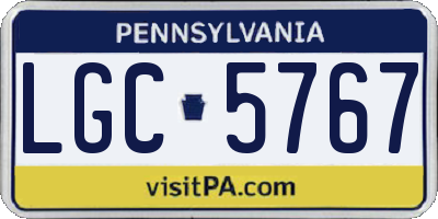 PA license plate LGC5767