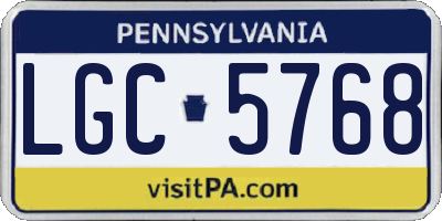 PA license plate LGC5768