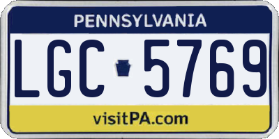 PA license plate LGC5769