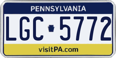 PA license plate LGC5772