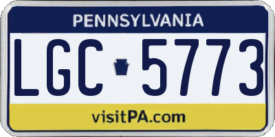 PA license plate LGC5773