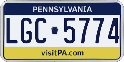 PA license plate LGC5774
