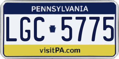 PA license plate LGC5775