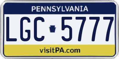 PA license plate LGC5777