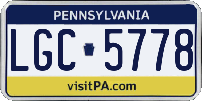 PA license plate LGC5778