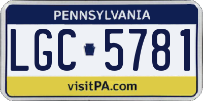 PA license plate LGC5781