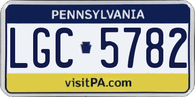PA license plate LGC5782