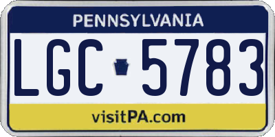 PA license plate LGC5783