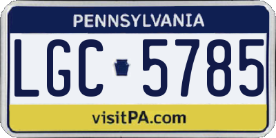 PA license plate LGC5785