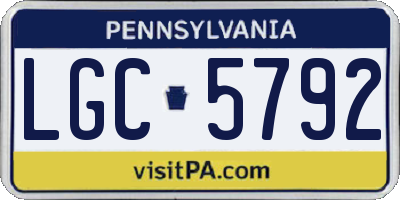PA license plate LGC5792