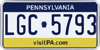 PA license plate LGC5793