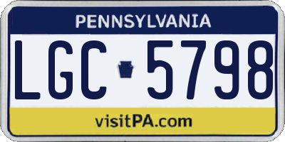 PA license plate LGC5798