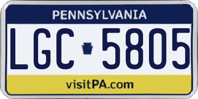 PA license plate LGC5805