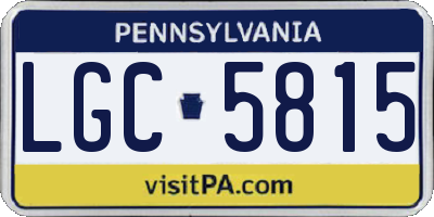 PA license plate LGC5815